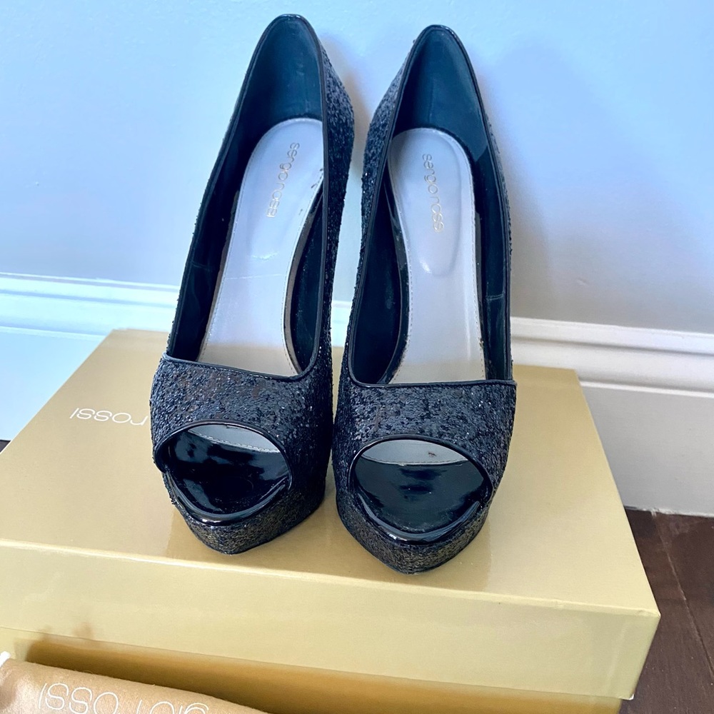 SERGIO ROSSI Boston Peeptoe Platform Pump - Picture 6 of 7